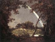 WRIGHT, Joseph Landscape with Rainbow wer oil painting picture wholesale